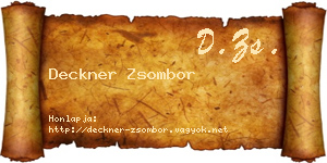 Deckner Zsombor névjegykártya